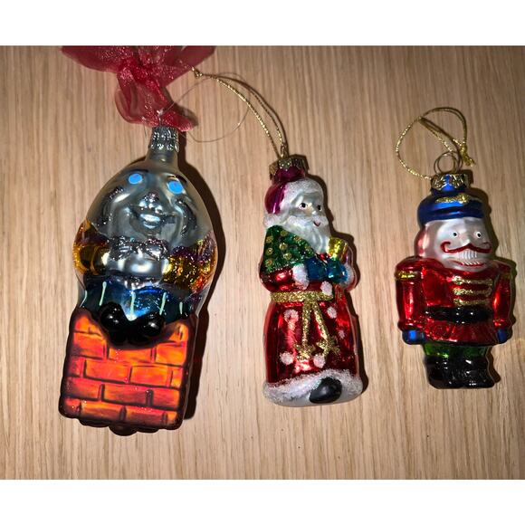 Mixed Lot of Vintage Blown Glass Ornaments Humpty Santa Soldier Snowman German - Picture 2 of 6